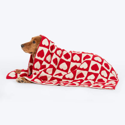 HUFT Snuggle Hearts Blanket For Dog & Cat - Red