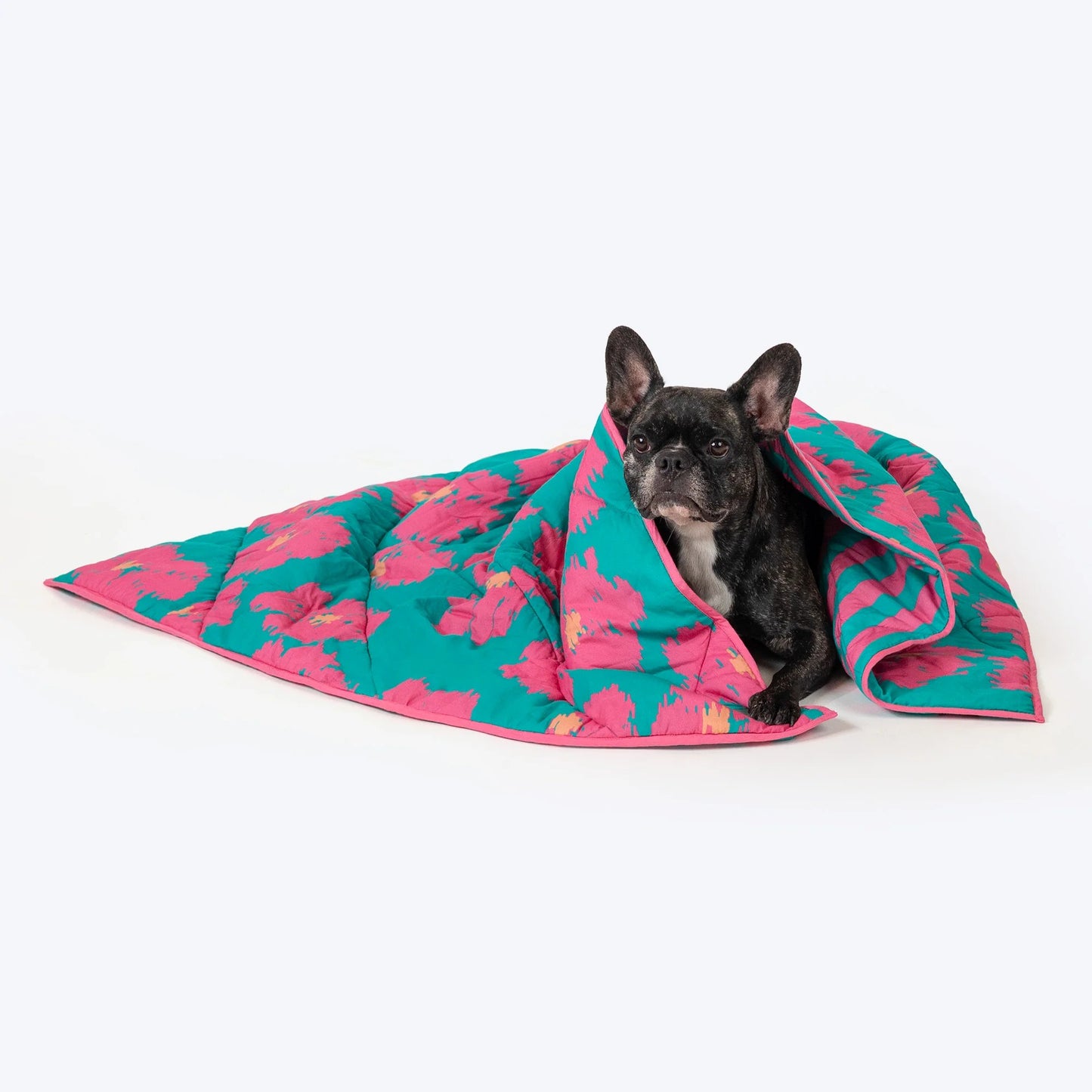 HUFT Pawsome Blossom Blanket For Dog & Cat - Green & Pink