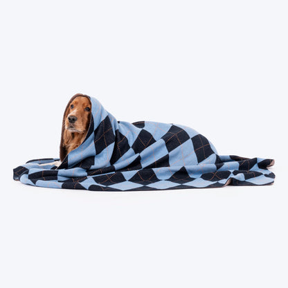 HUFT Cuddle Checks Blanket For Dog & Cat - Blue