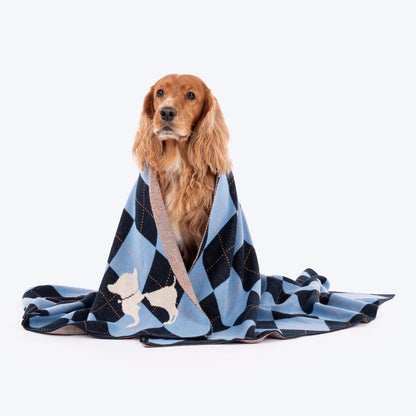 HUFT Cuddle Checks Blanket For Dog & Cat - Blue