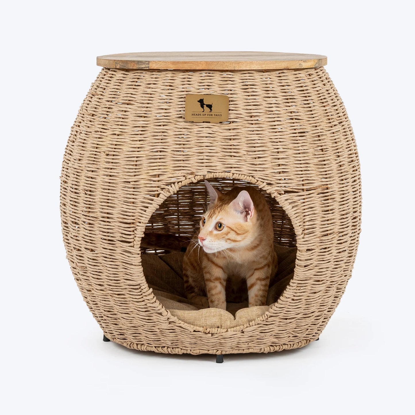 HUFT Paws And Tails Multifunctional Table With Bedding For Cat - Beige