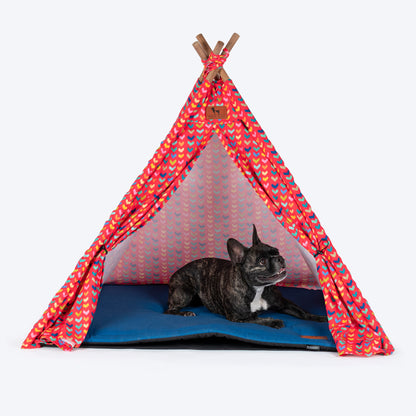 HUFT Heart To Heart Teepee Tent - Blue & Red