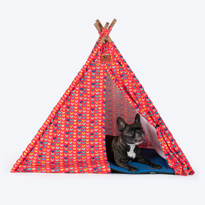 HUFT Heart To Heart Teepee Tent - Blue & Red