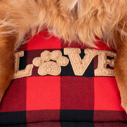 HUFT Love Plaid Mat For Dog - Red & Black