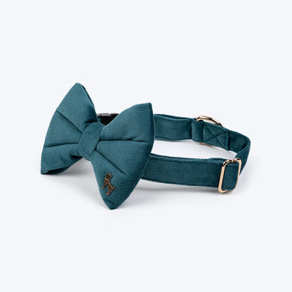 HUFT Regal Luxe Collar With Bow Tie For Dog - Green