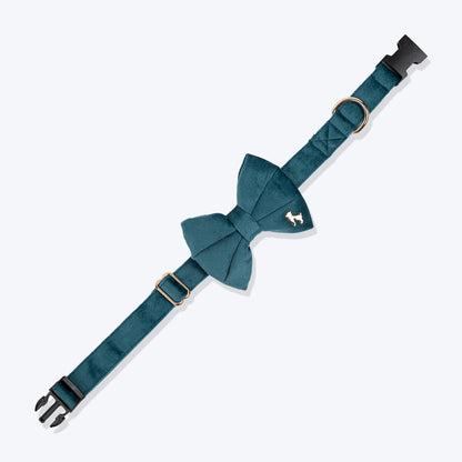 HUFT Regal Luxe Collar With Bow Tie For Dog - Green