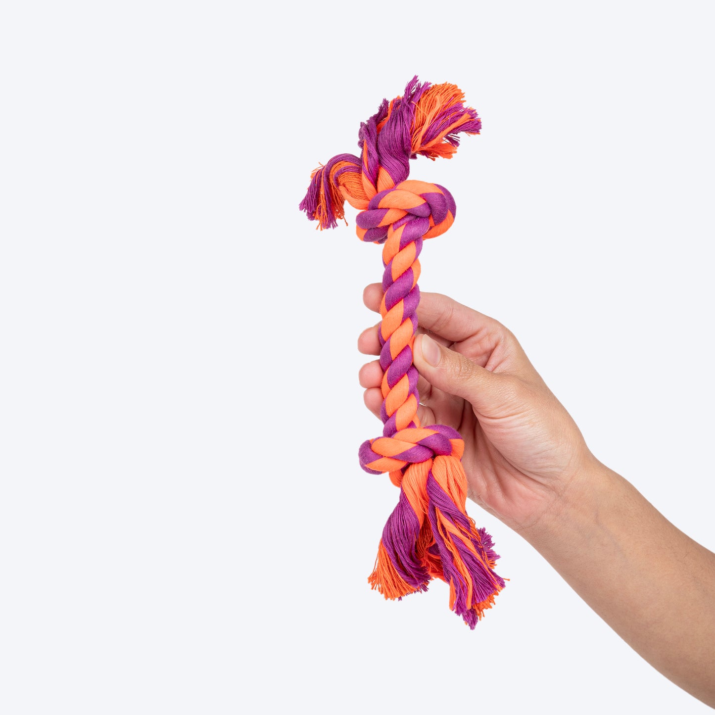 HUFT 2 Knot Rope Toy For Dog - Orange & Purple