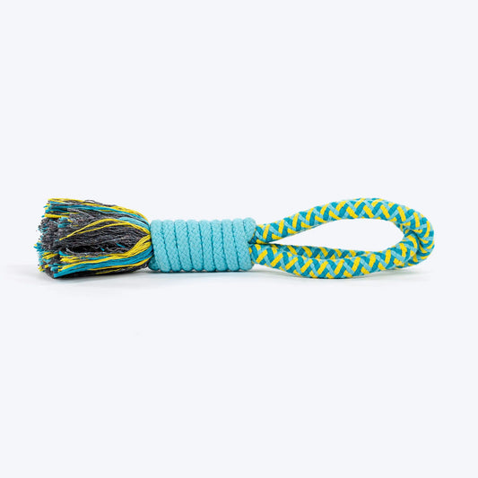 Dash Dog Toss 'n Twirl Rope Toy For Dog - Blue & Yellow