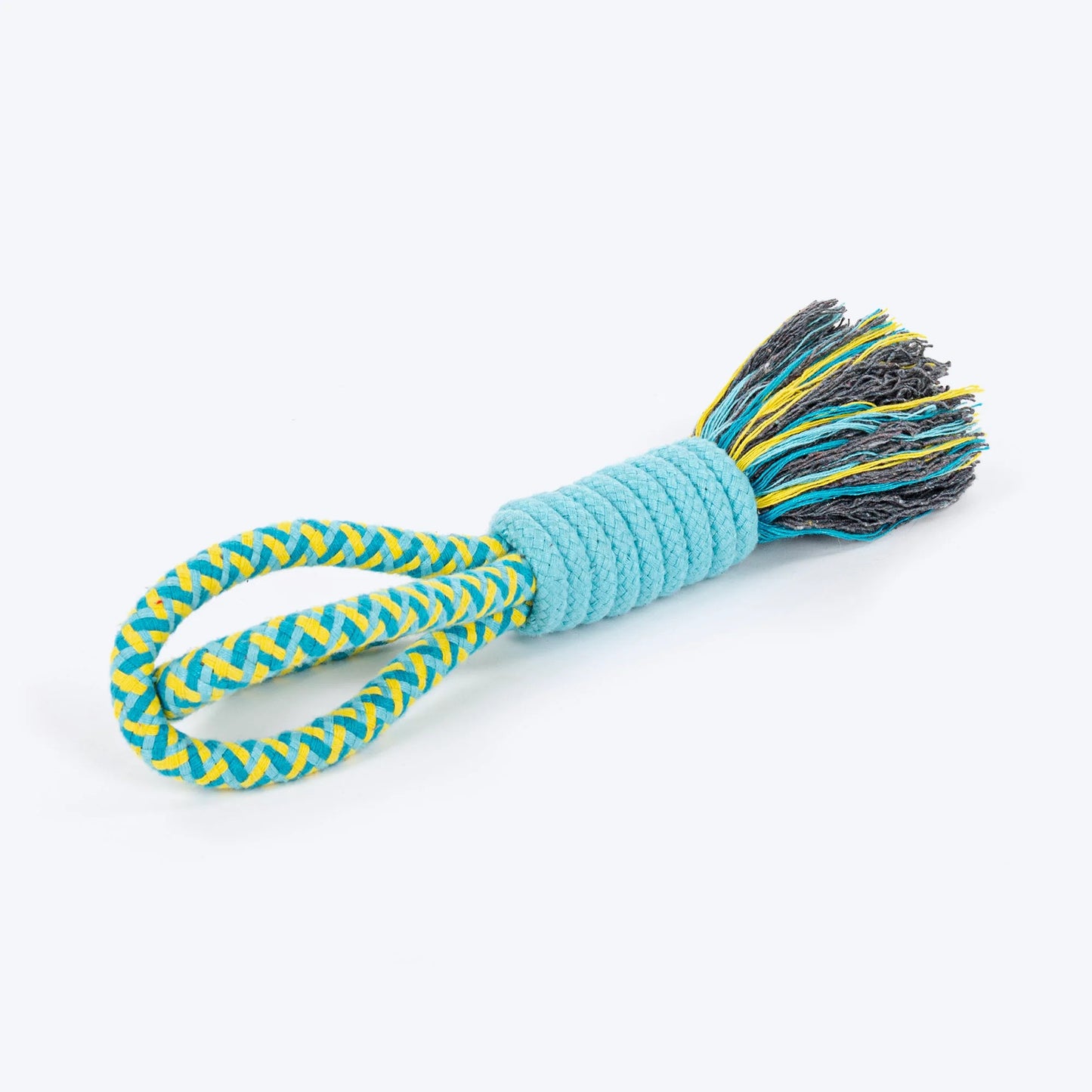 Dash Dog Toss 'n Twirl Rope Toy For Dog - Blue & Yellow