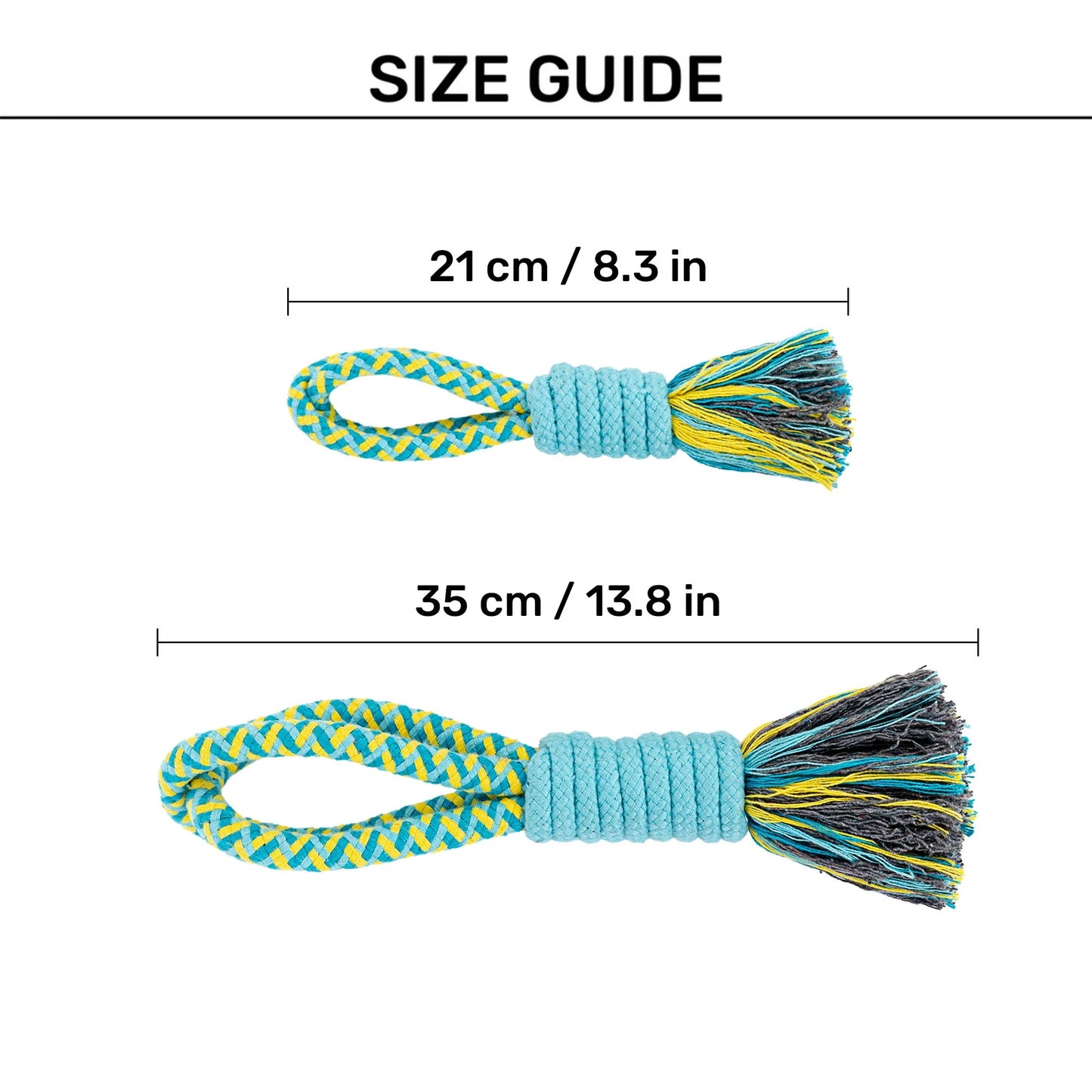 Dash Dog Toss 'n Twirl Rope Toy For Dog - Blue & Yellow