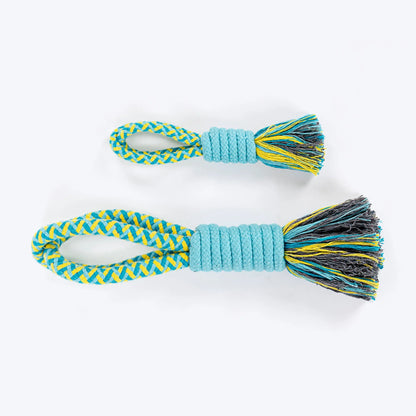 Dash Dog Toss 'n Twirl Rope Toy For Dog - Blue & Yellow