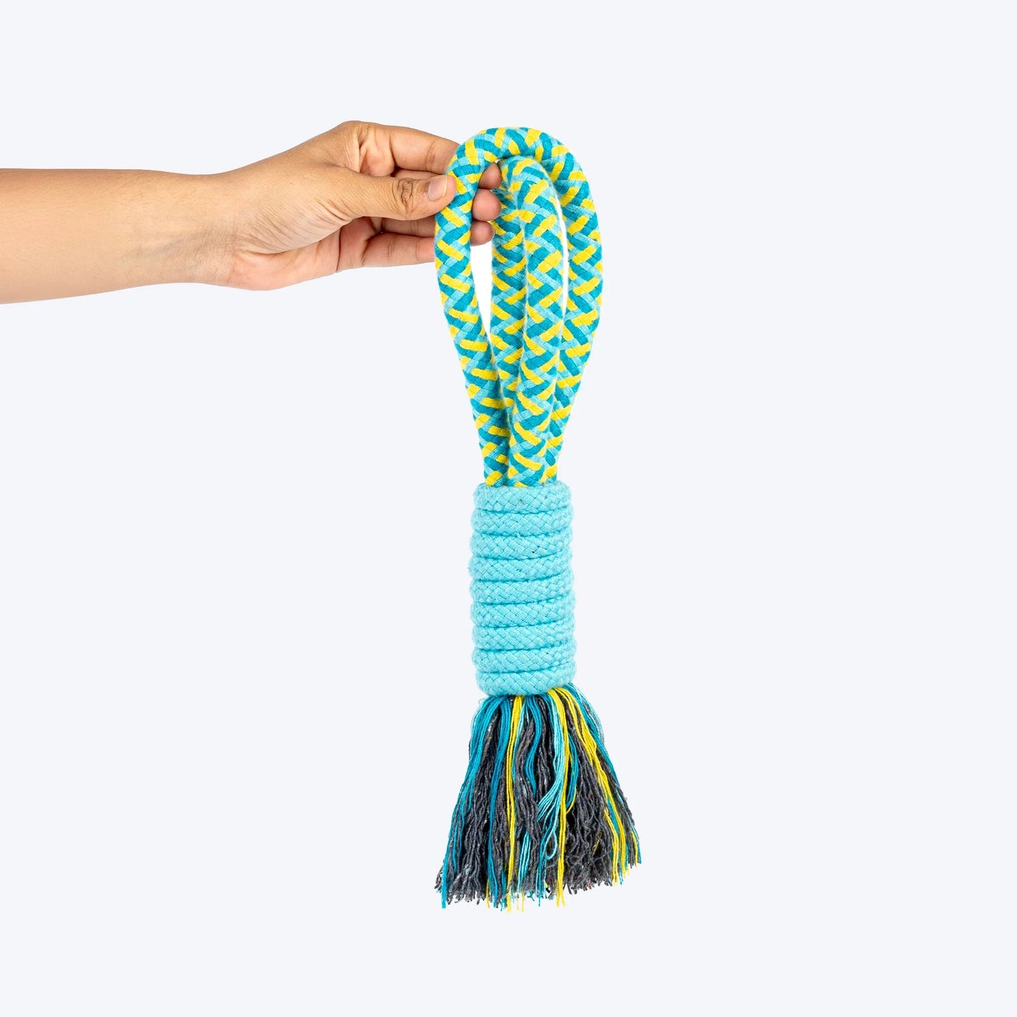 Dash Dog Toss 'n Twirl Rope Toy For Dog - Blue & Yellow