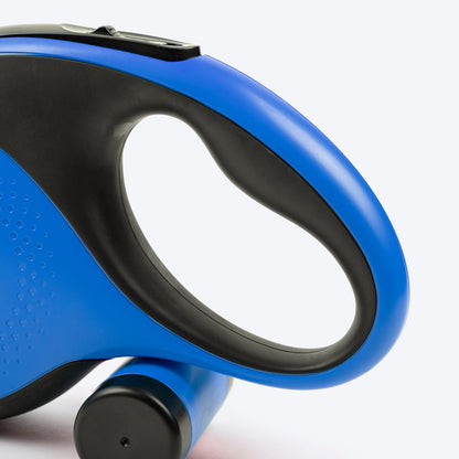 HUFT Retractable Leash With Poop Bag Dispenser For Dog - Blue