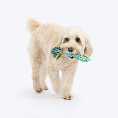 Dash Dog Toss 'n Twirl Rope Toy For Dog - Blue & Yellow