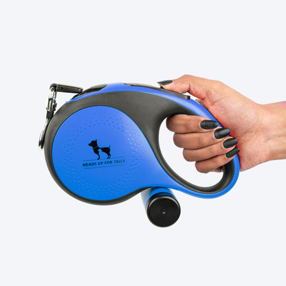 HUFT Retractable Leash With Poop Bag Dispenser For Dog - Blue