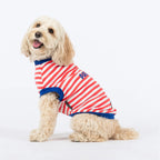 HUFT Pawfect Striped T-Shirt For Dog - Red & White