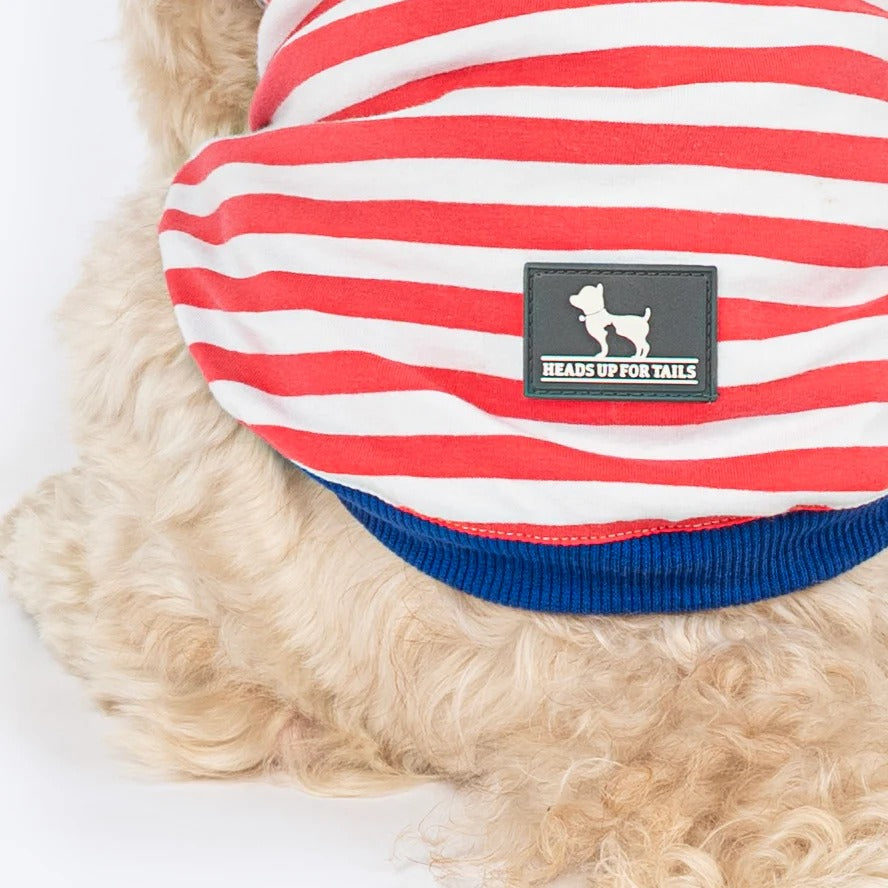 HUFT Pawfect Striped T-Shirt For Dog - Red & White