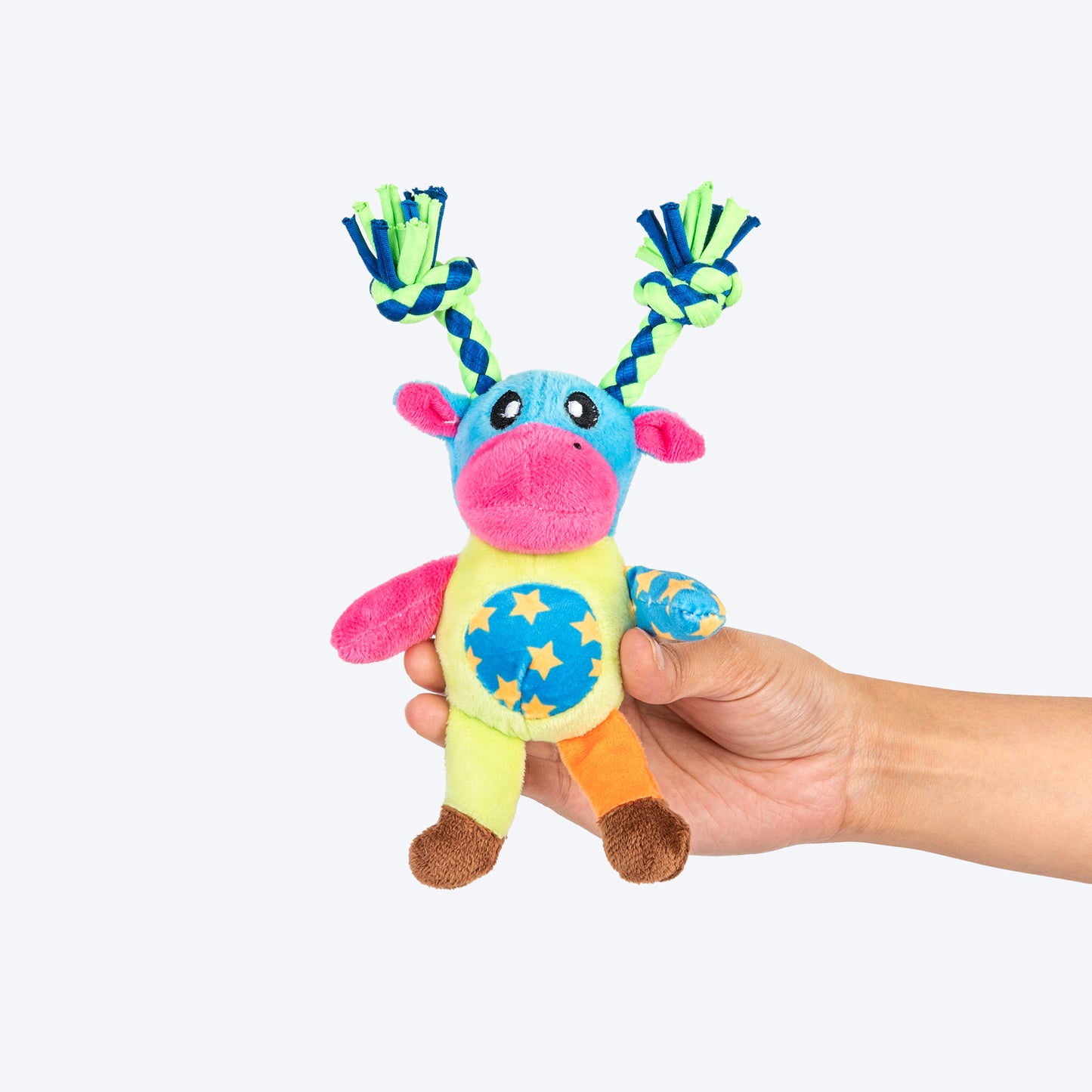 HUFT Merry Moo Mini Plush Toy for Dog - Multicolour