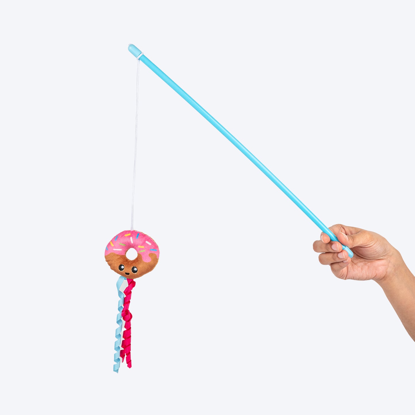 HUFT Donut Delight Wand Toy For Cat - Pink & Blue