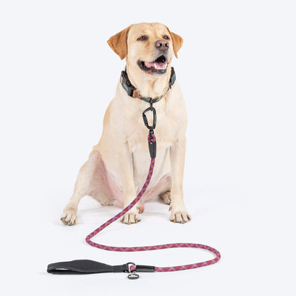 HUFT Xplorers Rope Leash With Carabiner For Dog - Maroon - 5 ft