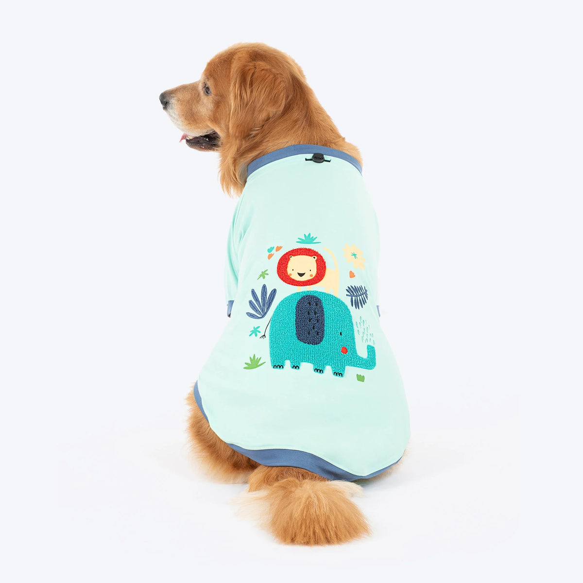 HUFT Jungle Joy Printed T-Shirt For Dog - Light Mint Green