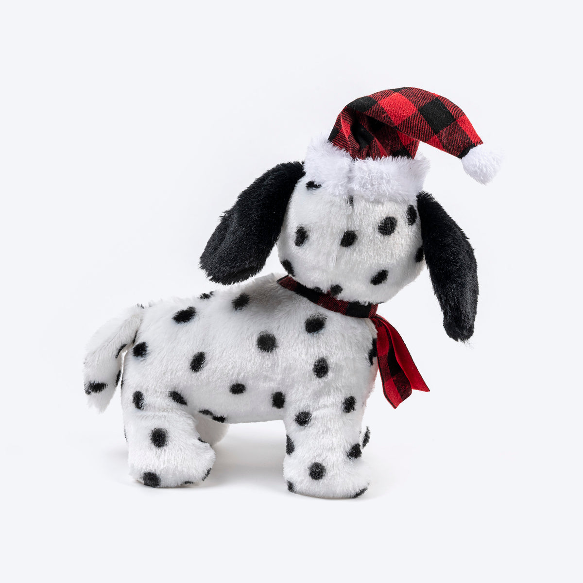 HUFT Dotted Doggo Plush Toy for Dog - White & Black - L