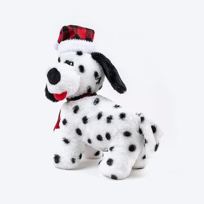 HUFT Dotted Doggo Plush Toy for Dog - White & Black - L