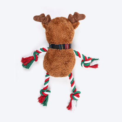 HUFT Rudy-Rope Plush Toy for Dog - Brown & Red - L
