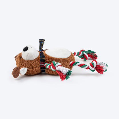 HUFT Rudy-Rope Plush Toy for Dog - Brown & Red - L