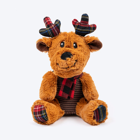 HUFT Jingle Paws Plush Toy for Dogs – Brown & Red - L