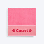 HUFT Cutest Microfiber Towel For Dogs & Cats - Light Pink