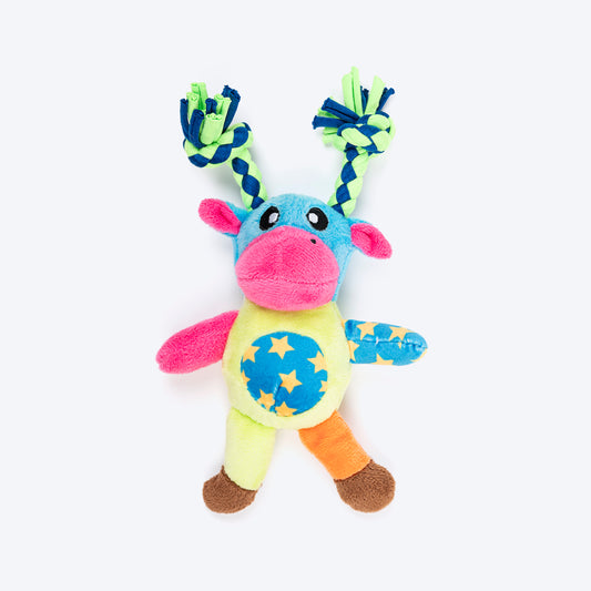 HUFT Merry Moo Mini Plush Toy for Dog - Multicolour