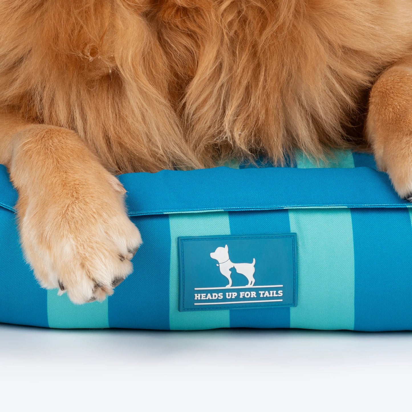 HUFT Happy Stripes Lounger Bed For Dog - Blue & Turquoise
