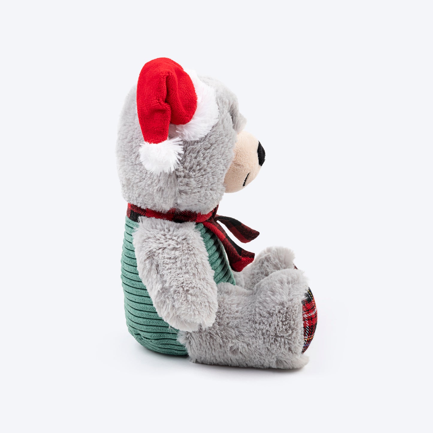 HUFT Beary Merry Plush Toy for Dog - White & Green - L