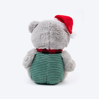 HUFT Beary Merry Plush Toy for Dog - White & Green - L