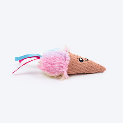 HUFT Sundae Smiles Plush Toys for Cats - Pink & Blue - Pack of 2