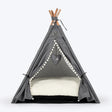 HUFT Cozy Fort Teepee Tent Bed For Dog & Cat - Charcoal Black