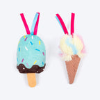 HUFT Sundae Smiles Plush Toys for Cats - Pink & Blue - Pack of 2