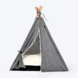 HUFT Cozy Fort Teepee Tent Bed For Dog & Cat - Charcoal Black