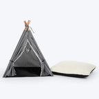 HUFT Cozy Fort Teepee Tent Bed For Dog & Cat - Charcoal Black