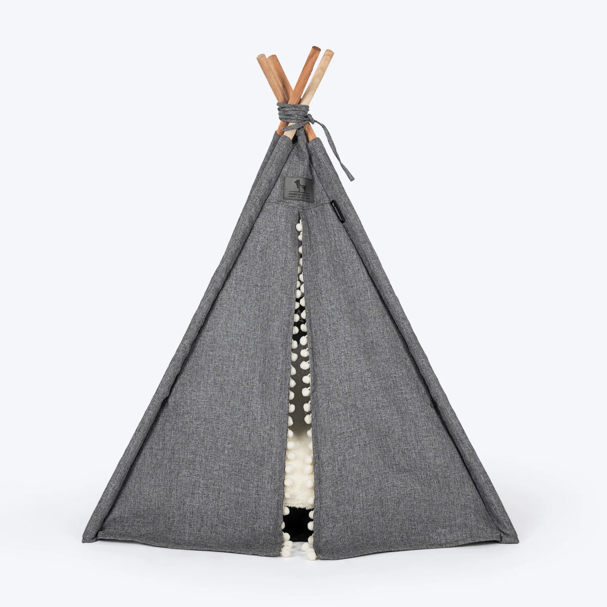 HUFT Cozy Fort Teepee Tent Bed For Dog & Cat - Charcoal Black