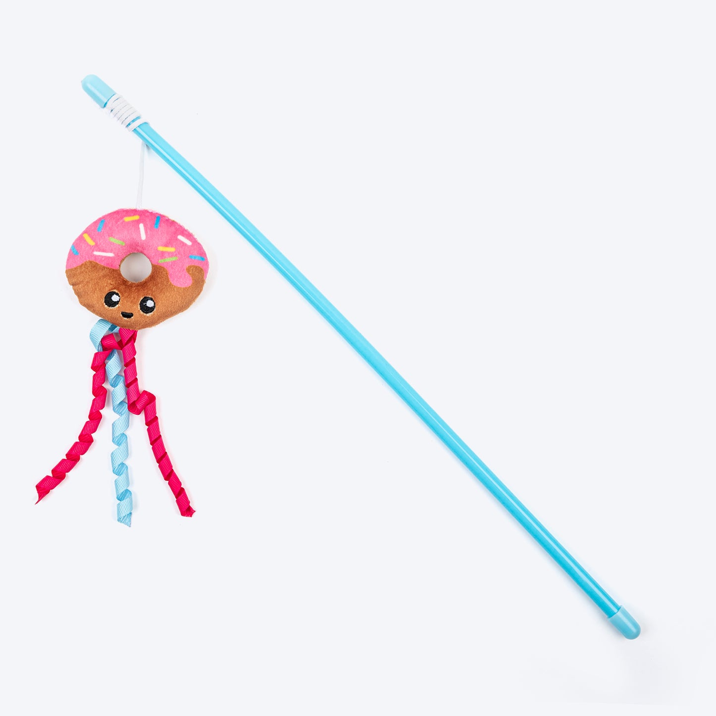 HUFT Donut Delight Wand Toy For Cat - Pink & Blue