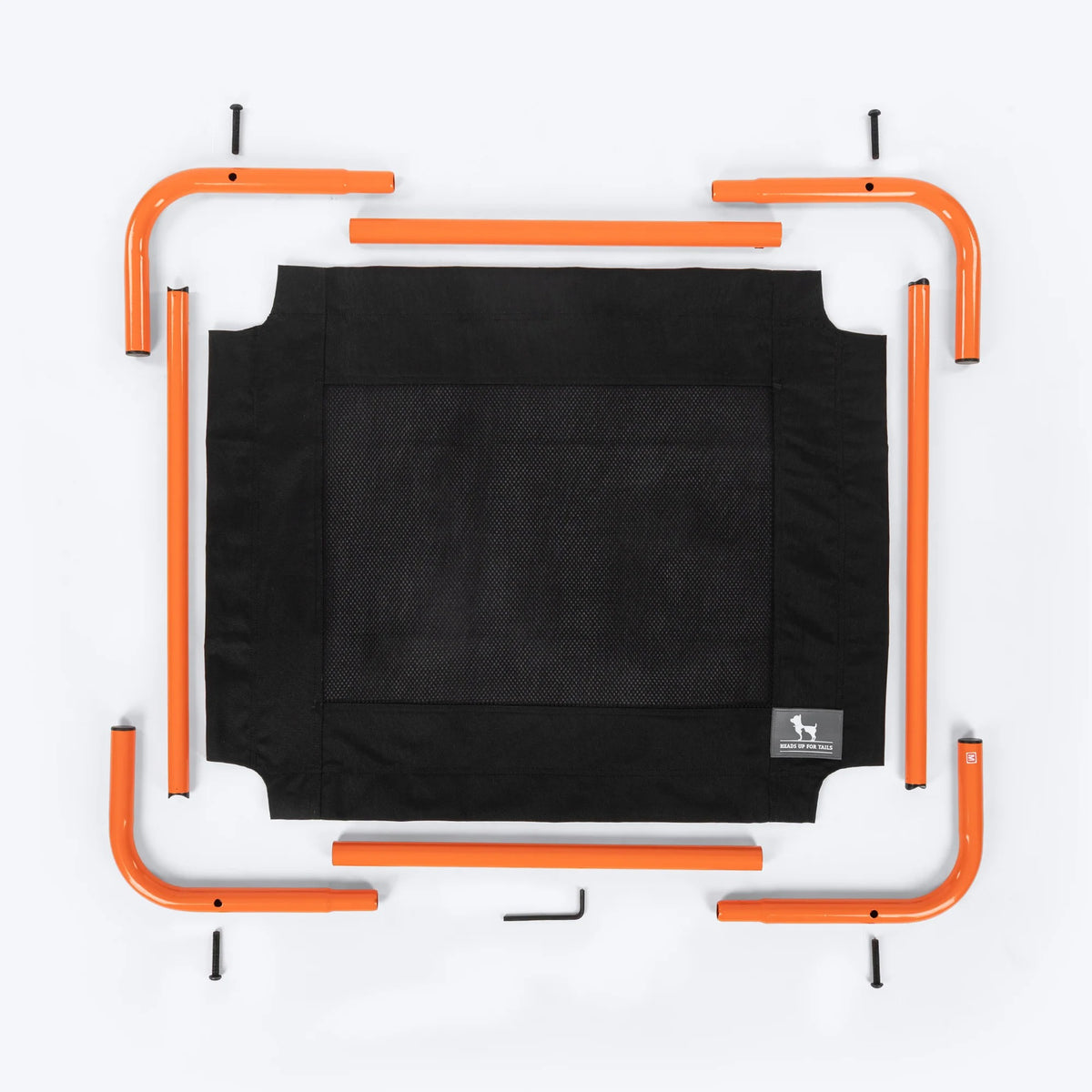 HUFT Elevated Bed For Dog - Black & Orange
