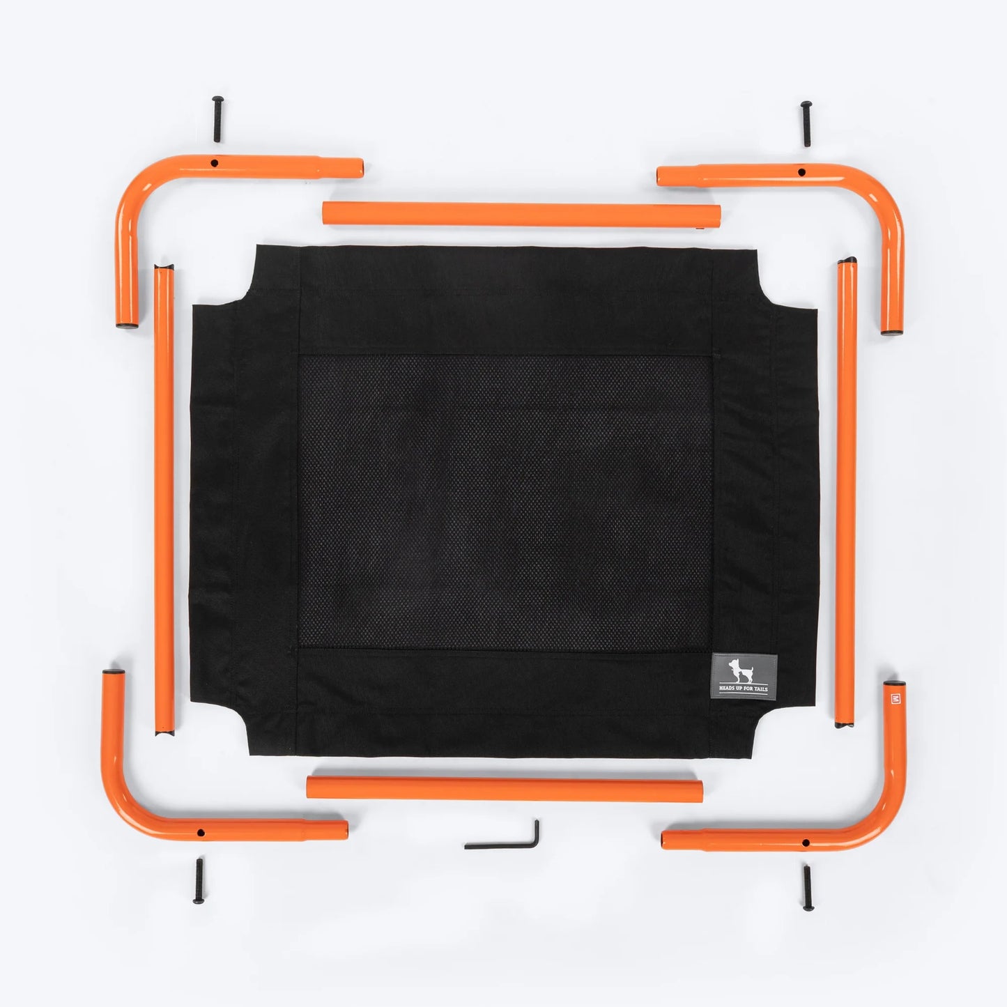 HUFT Elevated Bed For Dog - Black & Orange