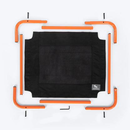HUFT Elevated Bed For Dog - Black & Orange
