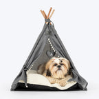 HUFT Cozy Fort Teepee Tent Bed For Dog & Cat - Charcoal Black