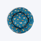 HUFT Bark & Bloom Donut Bed For Dog - Blue