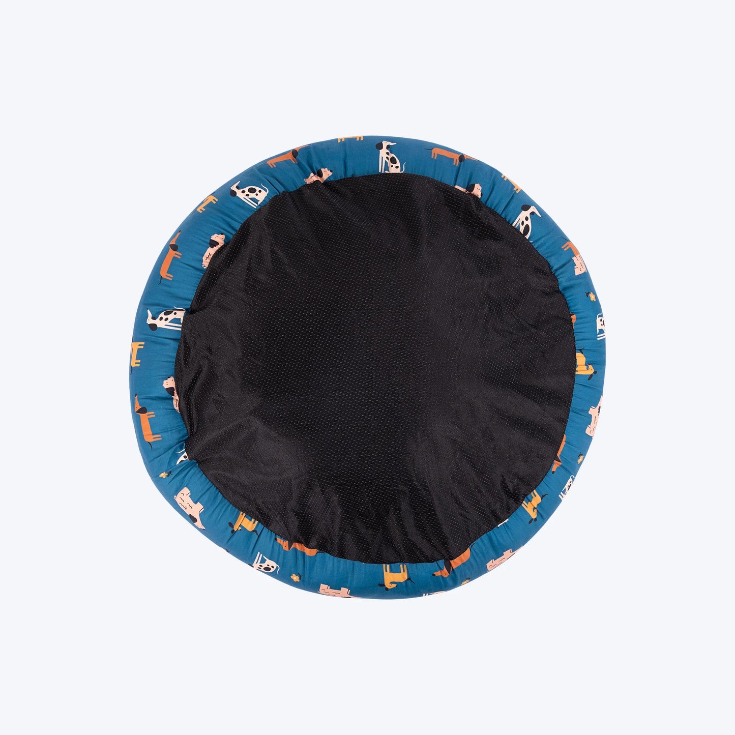 HUFT Bark & Bloom Donut Bed For Dog - Blue