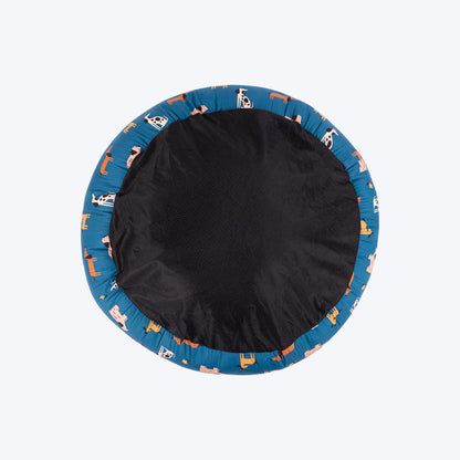 HUFT Bark & Bloom Donut Bed For Dog - Blue