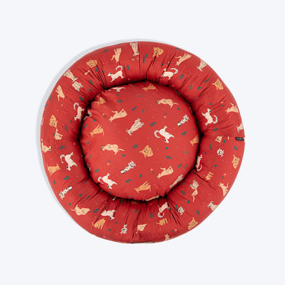 HUFT Bloom Buddies Donut Bed For Dog - Rust